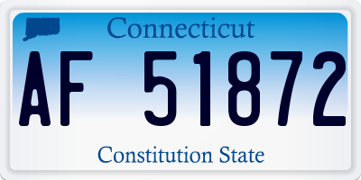 CT license plate AF51872