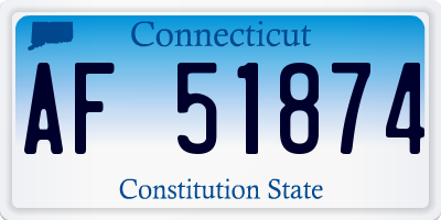 CT license plate AF51874