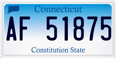 CT license plate AF51875