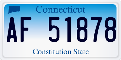 CT license plate AF51878