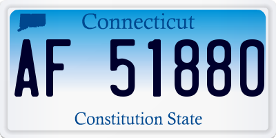 CT license plate AF51880