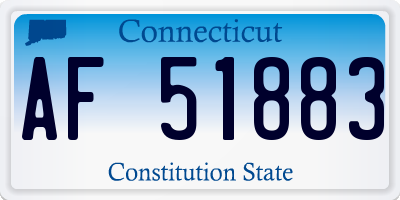 CT license plate AF51883