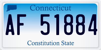 CT license plate AF51884