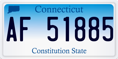 CT license plate AF51885