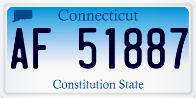CT license plate AF51887