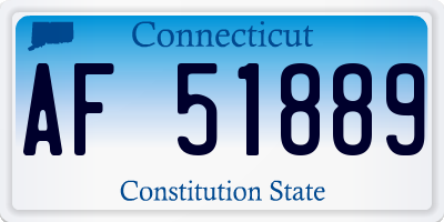 CT license plate AF51889