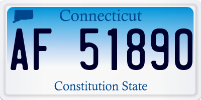 CT license plate AF51890