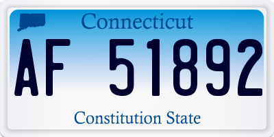 CT license plate AF51892