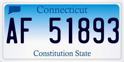 CT license plate AF51893
