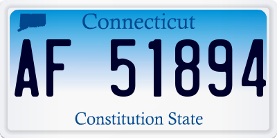 CT license plate AF51894