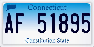 CT license plate AF51895