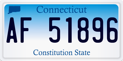 CT license plate AF51896