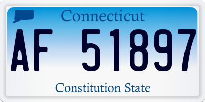 CT license plate AF51897