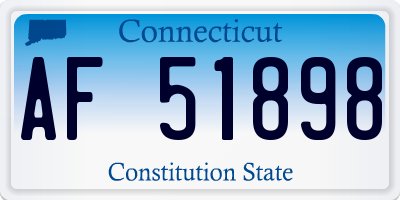 CT license plate AF51898