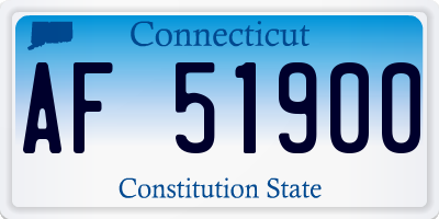 CT license plate AF51900