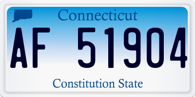 CT license plate AF51904