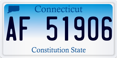 CT license plate AF51906