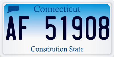 CT license plate AF51908