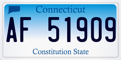 CT license plate AF51909