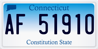 CT license plate AF51910