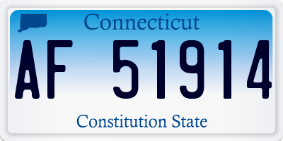 CT license plate AF51914