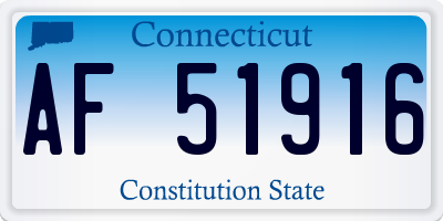 CT license plate AF51916
