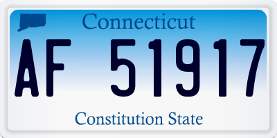 CT license plate AF51917