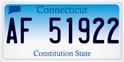 CT license plate AF51922