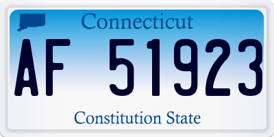 CT license plate AF51923