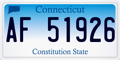 CT license plate AF51926