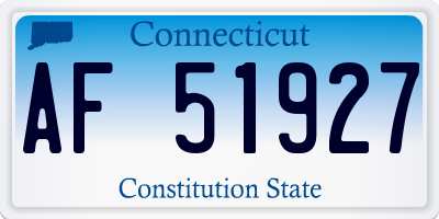 CT license plate AF51927