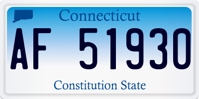 CT license plate AF51930