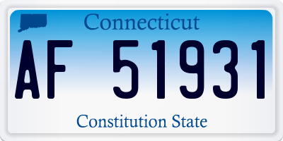 CT license plate AF51931