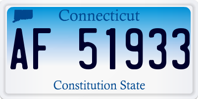 CT license plate AF51933