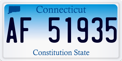 CT license plate AF51935