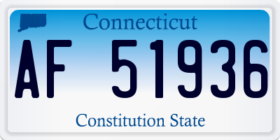 CT license plate AF51936