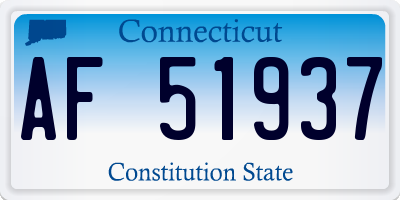 CT license plate AF51937