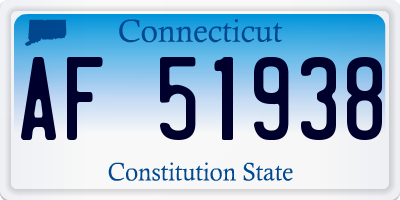 CT license plate AF51938