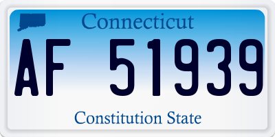 CT license plate AF51939