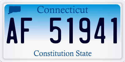 CT license plate AF51941