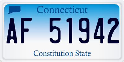 CT license plate AF51942