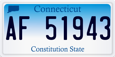 CT license plate AF51943