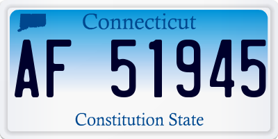 CT license plate AF51945