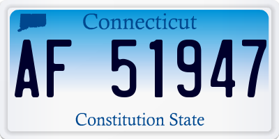 CT license plate AF51947