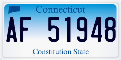 CT license plate AF51948