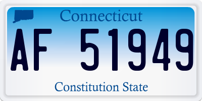 CT license plate AF51949