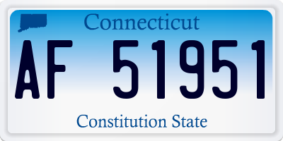 CT license plate AF51951