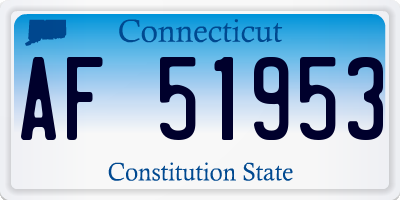CT license plate AF51953