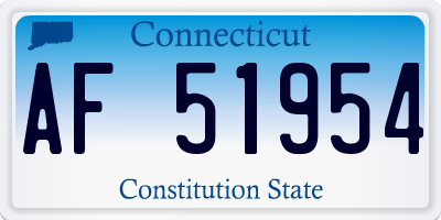 CT license plate AF51954
