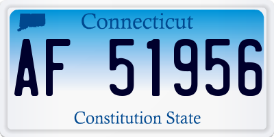 CT license plate AF51956